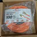 100ft Outdoor/Indoor Extension Cord 10/3 Gauge Ultra Heavy Duty 3 Prong SJTW, Waterproof, Flexible Cold-Resistant Long Power Cord,15A 125V 1875W, Orange by LifeSupplyUSA