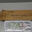 YASONIC Shower Caddy Hanging, Never Rust Shower Organizer Hanging, Aluminum Shower Racks for Inside Shower with Hooks for Razor, Bathroom Organizers and Storage with Soap Holder, White