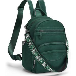 Small Backpack Purse for Women, Mini Backpack Vegan Leather with RFID Blocking & Tablet Pocket, Cute Shoulder Handbag for Travel, School & Work Green