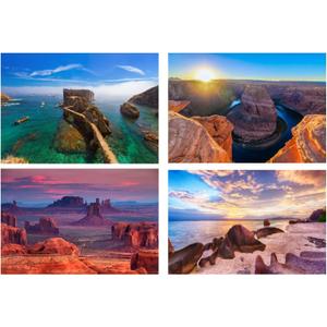 Small Jigsaw Puzzles for Adults Challenging Puzzle Small Puzzles Mini Jigsaw Puzzles for Teens 150 Pieces Micro Tiny Puzzle Mountains Landscape Beach Scenery Travel Puzzles 6 x 4 inch 4 Packs