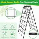 2 Pack 49"x16.3" Adjustable Garden Trellis for Climbing Plants Outdoor, Heavy Duty Rust-Proof Metal Cucumber Trellis A Frame Trellis for Raised Bed Pea Tomatoes Grape Vegetables