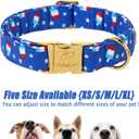 4th of July Dog Collar, Blue Flag Popsicle Patriotic Pet Collar with Metal Buckel, Adjustable Summer Holiday Dog Collars for Small Medium Large Dogs S