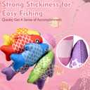 Montessori Toys for 1 Year Old - 20PCS Cloth Toddler Pink Fishing Game with Stacking Cups,Baby Color Sorting Toy 12-18 Months One Year Old Birthday Gift,Toddler Toys for 1 2 3 Year Old Boy Girl Gifts