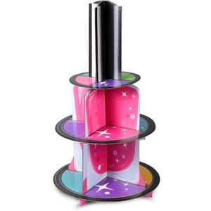 Spa Party Decorations Cupcake Stand Spa Makeup Cake Stand Holder DIY Cupcake Dessert Tower Makeup Theme Birthday Party Supplies for Girls Princess Pink Bridal Bachelorette Baby Shower