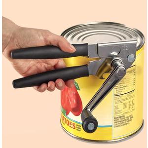 Heavy Duty Can Opener with Magnet  Commercial Can Opener Manual for Seniors, Hand Held, Sharp Blade, Smooth Edge  Folding Knob for Easy Storage, Built in Bottle Opener