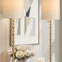 Buffet Lamps Set of 2, 28.5H Modern Luxury Lamps with Marble Base, Brass Finish and Linen Shade, UL Certified  Elegant Lighting for a Warm Atmosphere in Entryway, Living or Dining Room