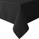 H.VERSAILTEX Linen Textured Table Cloths 54 x 54 Inch Premium Solid Tablecloth Spill-Proof Waterproof Table Cover for Dining Buffet Feature Extra Soft and Thick Fabric Wrinkle Free, Black