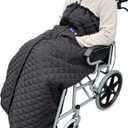 Wheelchair Blanket - Outdoor Lap Blanket with 2 Pockets for Hands - Waterproof and Windproof Foot & Leg Pocket Blanket - Thick Warm Fleece Lined Knee Blanket for Wheelchair, Recliner & Chair (XL)