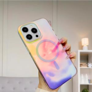 FUNMIKO for iPhone 16 Pro Max Case Rainbow Bling Sparkle Cover for Women,Wireless Charging Compatible,Military Grade Protective Clear Bumper Phone Case - Multicolored