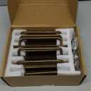 Set of 12, 5" Ceter to Center Sleek Antique Brass Cabinet Pulls - Vintage Minimalist Handles - Kitchen Pulls for Drawers - 5/16 Inches Diameter with Back Plate (5'' With Back Plate)