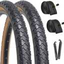Hycline 2-Pack Cruiser Bike Tires Set: 24/26x2.125 inch Folding Replacement High-Performance Wear-Resistant Tires with Inner Tubes & Tire Levers for Beach & Urban Commuter Bikes