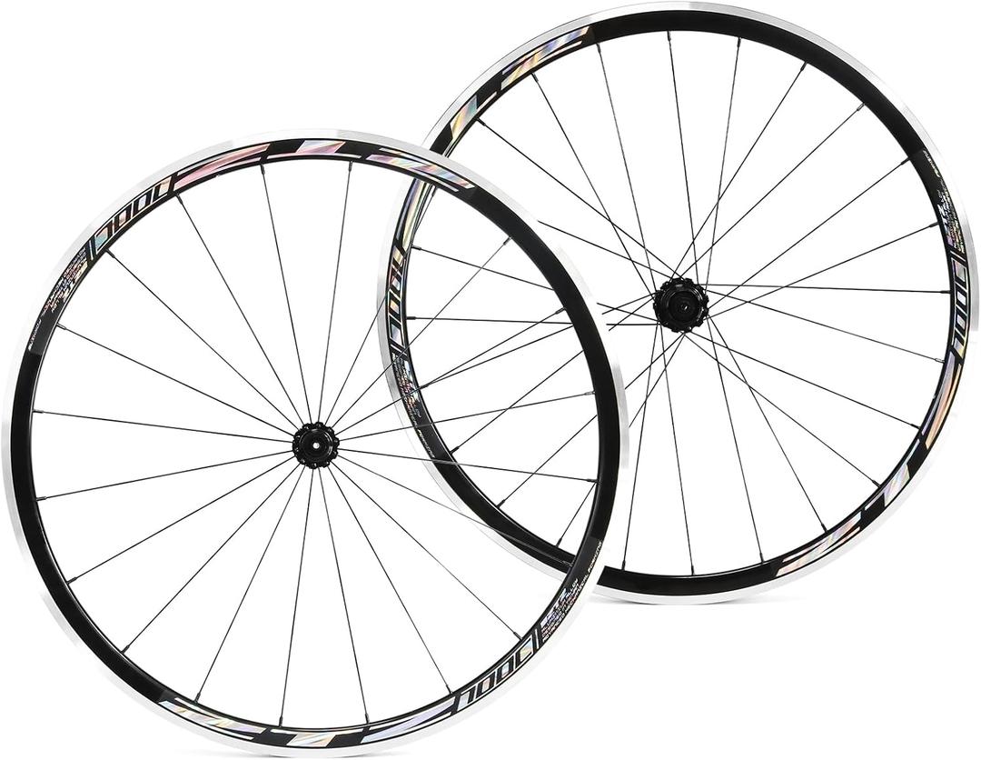 700C Road Bike Wheelset, Ultralight Aluminum Alloy 30mm Road Bike Wheel, 20H Front/24H Rear High-Strength Bike Rims, 700c Clincher, Rim Brake, Compatible 8-12 Speed Cassettes
