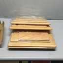 Tioncy 12 Pcs Wood Cutting Board Set Wooden Charcuterie Board for Kitchen Butcher Block Tray Serving Board for Meat Cheese Fruit Housewarming Gift, 16x12, 14x10, 11x8 Inch(Bamboo)