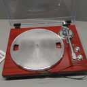 Belt Drive Turntable for Vinyl Record Player,Connect with Bluetooth Speakers or Active Speaker,Built-in Phono Pre-amp,USB Digital Output, Magnetic Cartridge, High-Gloss Wood Design(Red)