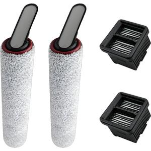 Brush Rollers and Filters Replacement Accessories Kit for Dreame H12 Pro / H12 Dua Wet Dry Vacuum Cleaner, pats Includes 2 Roller Brush 2 Filter Spare Attachments