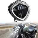 LED Headlights for Kawasaki Vulcan 650 15-25, Projector LED Headlamp Front Lights with High Low bean DRL Halo Ring lights for Kawasaki Vulcan S 650 EN650 2015-2025, Replace #YGJM-0031