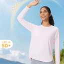 Women's Sun Shirts UPF 50+ Long Sleeve Uv Protection Shirts Lightweight Quick Dry SPF Clothing Outdoor Hiking Tops (Pink, XXL)
