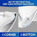 Toilet Brush and Holder Set, 2 Pack Toilet Scrubber, Compact Size for Storage and Organization, Bathroom Accessorie, Easy to Assemble, Classic PP Bristle, Wall Mountable. - White