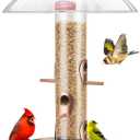 Kingsyard Metal Bird Feeders for Outdoors Hanging, Wild Bird Feeder with Large 11.5" Protective Dome and 8" Removable Tray, 3 lb Seeds Capacity (Antique Copper)