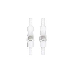 2Pcs 1/8" 3/16" 1/4" 1/8" 90 Degree Elbow Plastic Tube in-line Hose Quick Connector Disconnect Hose Barb insert Fittings with Shut-Off Valved in Quick Release Coupling(2 Male+ 2 Female) (1/4")