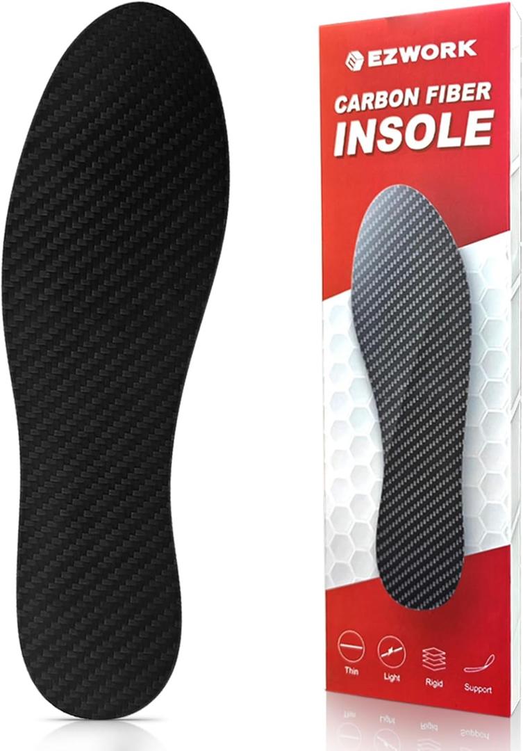 Carbon Fiber Insoles, Carbon Fiber Foot Plate 1 PC Rigid Shoe Insert Support Turf Toe, Foot Fractures, Morton Extension, Hallux Rigidus and Limitus - Alternative to Post Op Shoe (11.22"-Men's 11-11.5/Women's 12-12.5,285mm)
