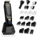 Beard Trimmer, 21 Piece All-in-One Mens Grooming Kit and Hair Clipper, Nose, Ear,Body and Face, Electric Razor with USB Recharge Dock (Black)