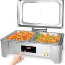 Electric Chafing Dishes Buffet Set: Stainless Steel Chaffing Server Chafer with Temperature Control (Half Size)