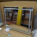 FENNIO 23" x 18" Vanity Mirror with LightsLED Makeup MirrorHollywood Mirror with 3 Color Modes & Adjustable BrightnessVanity Mirror Square White
