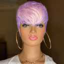 Short Pixie Haircut Synthetic Wig for Black Women - Short Hairstyle - Purple