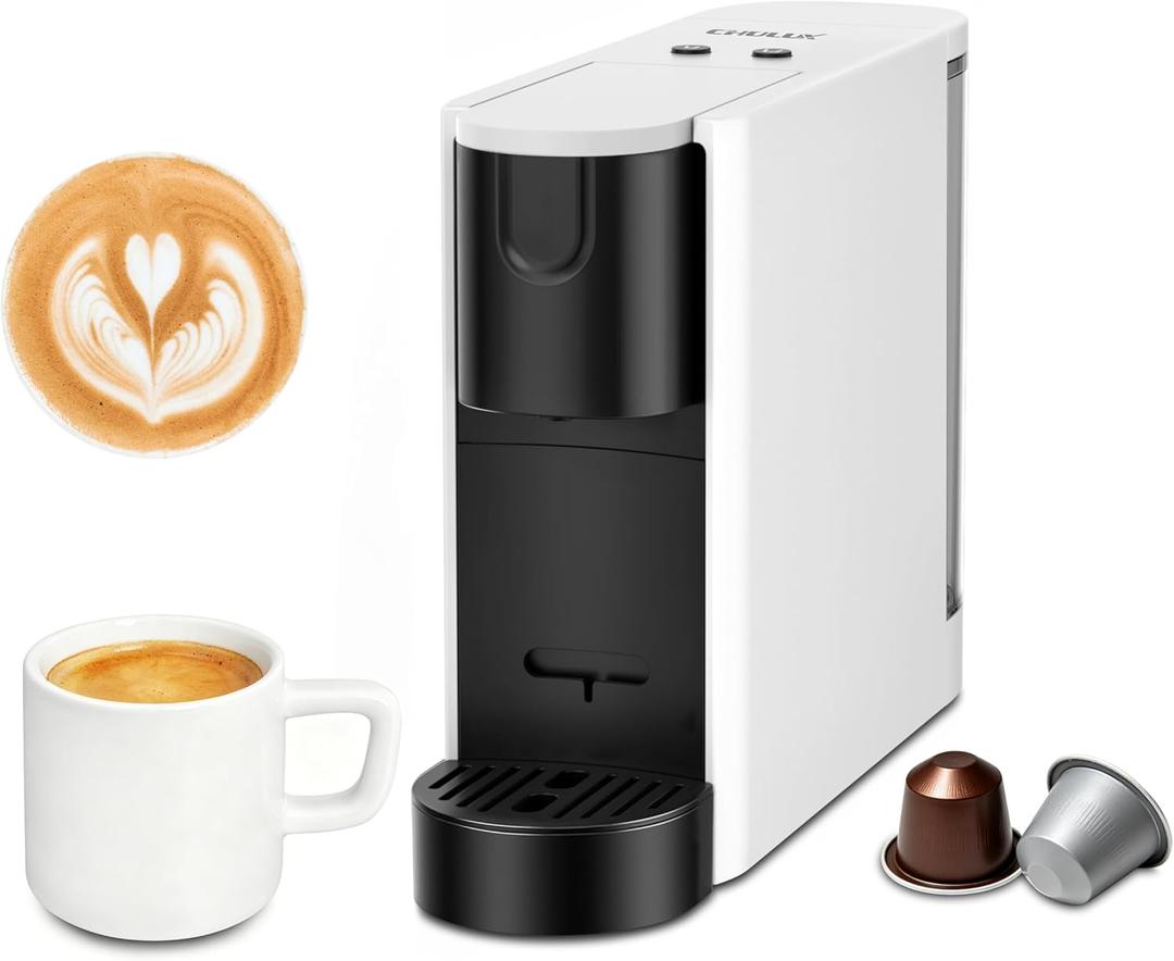 CHULUX RectoCaf Espresso Machine for Nespresso Original Capsule Pod, 20 Bar Professional Italian Pump Coffee Machine, Extra Mini Espresso Maker for Home & Office, White