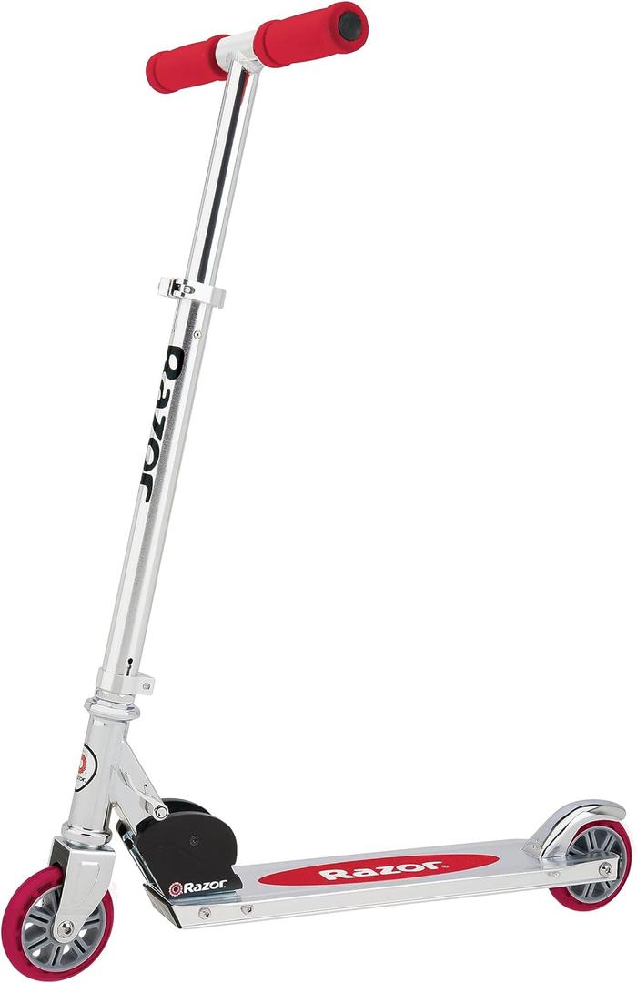 Razor A Kick Scooter for Kids - Lightweight, Foldable, Aluminum Frame, and Adjustable Handlebars (Red)