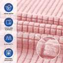 KEKUOU Stretch Single Sofa Slipcover 1 Piece Couch Sofa Cover (31"-55") Furniture Protector 1 Seater Sofa with Elastic Bottom for Kids,Pet.Jacquard Small Checked Pattern Fabric(Small,Dusty Pink)