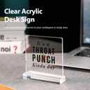 2 x Its A Throat Punch Kinda Day Inspirational Gifts To Women Mom Sister Wife Girlfriend Aunt Coworker Friends Acrylic Desk Sign Decor Square Shaped Clear Home Office Desk Decor with Acrylic Stand 3.9 x 3.9 inch Transparent