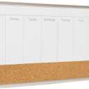 U Brands Magnetic Dry Erase Weekly Calendar White Board With Cork Strip, 18" x 7.5", Silver Aluminum Frame, Includes Magnet, Marker