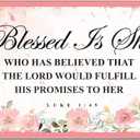 Pink Christian Wall Decor Inspirational Bible Verses Metal Tin Sign for Home Bedroom Office Wall Decor, Pink Room Decoration for Women, 8x12 Inches