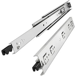 VADANIA 16" Heavy Duty Drawer Slide with Lock #D51, 150lb Load Capacity, 3-Fold Full Extension, Ball Bearing Lock-in & Lock-Out, Side Mount, 1-Pair