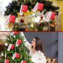 Roowest 16 Set/32 Pcs Merry Christmas Word Ornaments with Wooden Story Card Christmas Acrylic Merry Ornaments Xmas Party Gifts for Xmas Tree Stocking Stuffers Treat Bag Favors