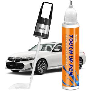 2 x White Touch Up Paint for Car, Car Paint Scratch Repair, White Car Paint Touch Up, Auto Paint Repair Pen, Color Accurate Scratch Remover (Pure White-Advanced)