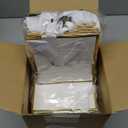 Yeaqee 50 Pcs Mini Metallic Paper Gift Bags with Handles 4x2.75x4.5'' Tiny Small Gift Bags with Thank You Tag for Wedding Graduation Birthday Party Return Gifts Jewelry Business (White,Gold)