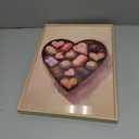 FAEKSUR Framed Valentine's Day Wall Art Decor, Abstract Hearts Chocolate Wall Art for Living Room, Modern Home Decor for Bedroom, Bathroom, Kitchen, Farmhouse, Office (12"L x 16"W)