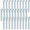 50 Pcs 3/8 x 3 Zinc Plated Concrete Anchors Masonry Screws Heavy Duty Carbon Steel Hex Head Large Diameter Concrete Anchors and Screws Kit for Brick, Blocks, Cement
