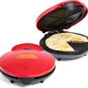 Taco Tuesday Deluxe 10-inch 6-Wedge Electric Quesadilla Maker with Extra Stuffing Latch, Red