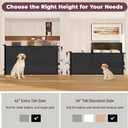 42" Extra Tall Retractable Baby Gates for Stairs, 76" Wide Dog Gate Indoor Outdoor for Doorways Deck Kitchen, Long Mesh Safety Gate for Child Toddler, Prevent Pet from Jumping Over, Black