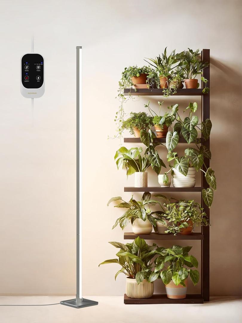 Standing Grow Light with Auto-Timer, 36W Vertical Grow Lights for Indoor Plants,3 Light Modes,268 LEDs Detachable Full Spectrum Plant Lights for Wide Area Coverage in Indoor Plants (60IN-Silver)