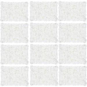 Flower Wall Panel Backdrop: 12 Pcs 24 x 16 Inch White Artificial Hydrangea Floral Panels