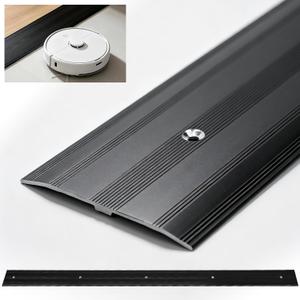 Aluminum Door Transition Strip 36"L x 2.4"W Metal Floor Threshold, 0.1"H Flat Profile forWood Tile Carpet Vinyl Concrete Flooring Gaps, Modern Doorway Protector Decoration (Black)