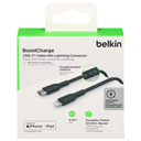 Belkin Cable, with Lightning Connector, USB-C, 6.6 Feet