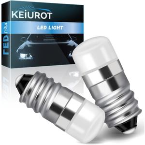Keiurot 1487 1447 Bulb 1446 1449 E10 Led Bulb House Number Light Bulb Address Lights 10V-30Volt Train Bulbs, Flashlight Bulb, Landscaping Light Warm White, 2Pack
