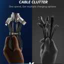 4 x SHEZI [Upgraded 2.0] 4-in-1 Short USB C Cable 60W 0.6FT Fast Charging [480Mbps Data Sync] Flat Nylon Braided Charger Cord Combo, USB A/C to C/L Multi Charge Cable for iPhone/iPad & Most Devices, Grey