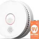 Jemay Smoke Detector Fire Alarms 9V Battery Operated with Photoelectric Sensor & Silence Button,10 Year Product Life Smoke Alarm Fire Detectors Easy to Install, 1 Pack